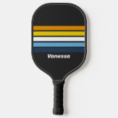 Coal Nightfall Across Striping met naam Pickleball Paddle (Achterkant)
