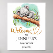 Coala baby shower welkom poster (Voorkant)