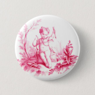 Coalbrookdale porcelain Cupid, geschilderd in 1865 Ronde Button 5,7 Cm