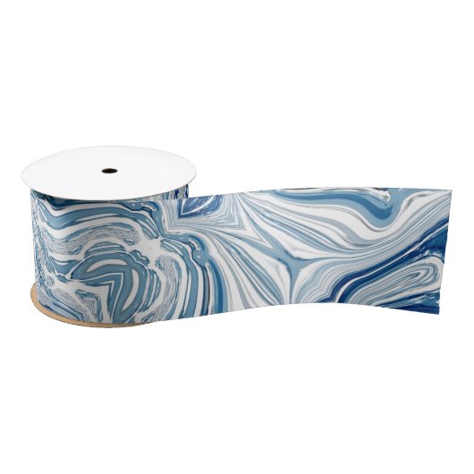 Coast Beach Nautische waterverf Navy Blue wervelin Lint (Spoel)