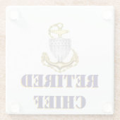 Coast Guard Chief Retired Glazen Onderzetter (Achterkant)