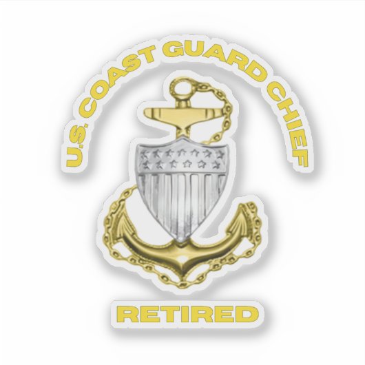 Coast Guard Chief Retired Sticker (Voorkant)
