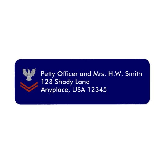 Coast Guard PO2 Return Address Label (Voorkant)