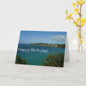 Coast of St. Lucia Birthday Kaart (Blank Inside) (Gele Bloem)
