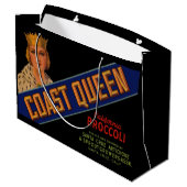 Coast Queen broccoli crate label 1930 Groot Cadeauzakje (Achterkant Gekanteld)