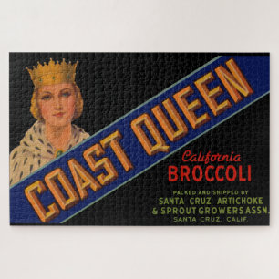 Coast Queen broccoli crate label 1930 Legpuzzel