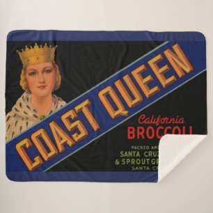Coast Queen broccoli crate label 1930 Sherpa Deken
