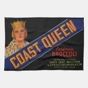 Coast Queen broccoli crate label 1930 Theedoek