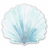 Coastal Aqua Scallop Seashell Sticker (Voorkant)
