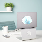 Coastal Aqua Scallop Seashell Sticker (Laptop op bureau)