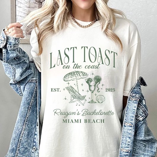 Coastal Bachelorette Cocktail Party Groen T-shirt