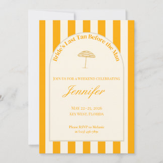 Coastal Bachelorette Invitation/Itinerary - Orange Kaart