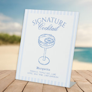 Coastal Bachelorette Signature Cocktail Reclamebord Met Voetstuk