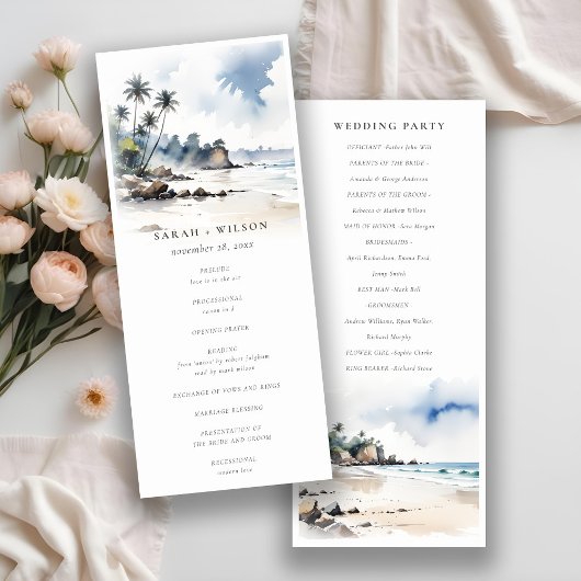 Coastal Bali Beach Palm Tree Programme de mariage