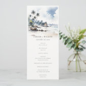 Coastal Bali Beach Palm Tree Programme de mariage (Debout devant)