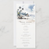 Coastal Bali Beach Palm Tree Programme de mariage (Devant)