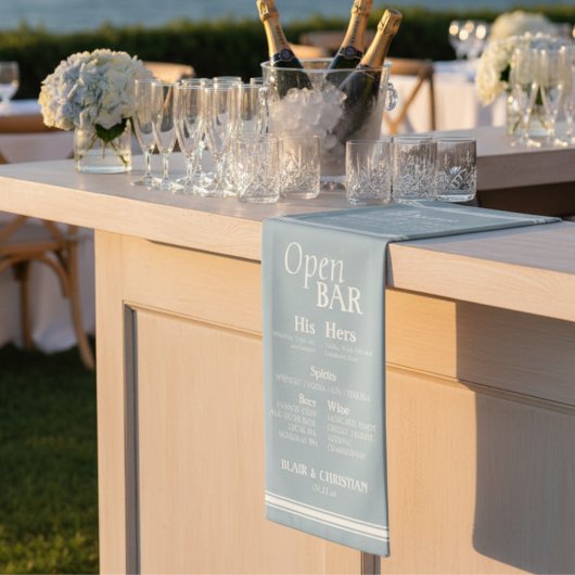 Coastal Bar Menu Wedding Reception Decor Spandoek