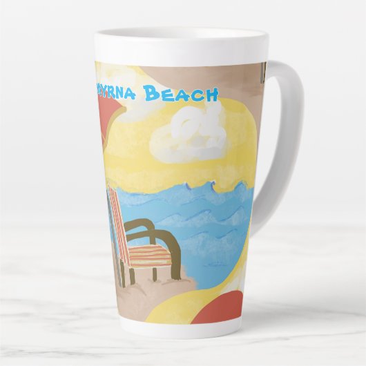 Coastal Beach Chair Custom Latte Mug (Angle droit)