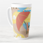 Coastal Beach Chair Custom Latte Mug (Angle gauche)