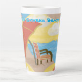 Coastal Beach Chair Custom Latte Mug (Devant)