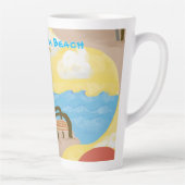 Coastal Beach Chair Custom Latte Mug (Droite)