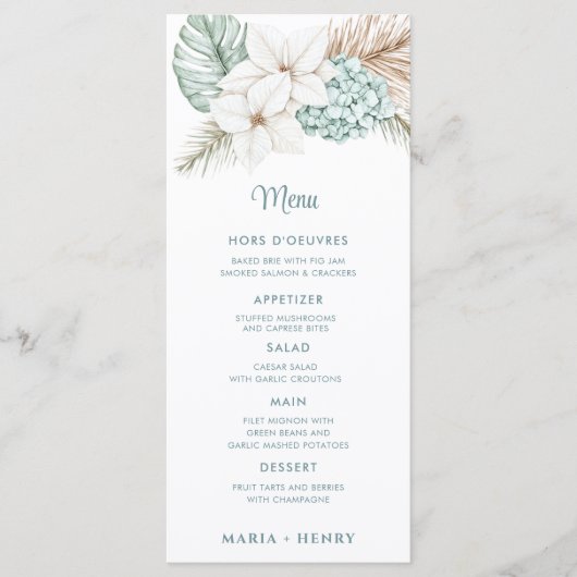 Coastal Beach Christmas Menu (Devant)