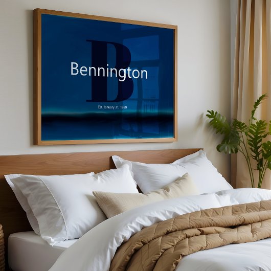 Coastal Beach Custom Last Name Decor Prints