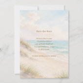 Coastal beach modern wedding save the date (Achterkant)