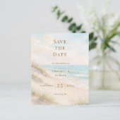 Coastal beach modern wedding Save the Date card (Staand voorkant)