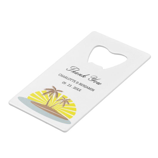Coastal Beach Palm Tree Mariage Favoriser (Dos Angle)