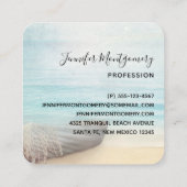 Coastal Beach Scene met een Gevist Boot Business C Vierkante Visitekaartje (Achterkant)