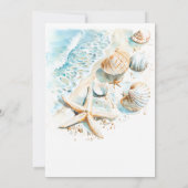Coastal Beach Shell Modern Watercolor Wedding Kaart (Achterkant)
