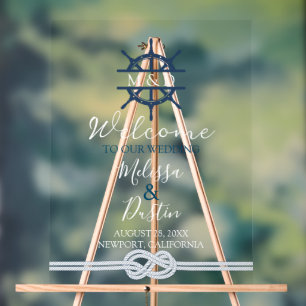Coastal Beach Ship Helm Mariage nautique Bienvenue