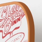 Coastal Beach Town Toile - Nautisch Seaside Patter Pickleball Paddle (Links Detail)