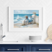 Coastal Bicycle Seaside Wall Art Print | Poster