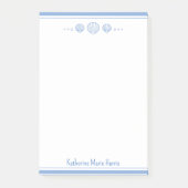 Coastal Blue and Scallop Seashells Personalized Post-it® Notes (Voorkant)