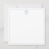 Coastal Blue and White Crab Monogram Notitiekaartje (Voorkant)