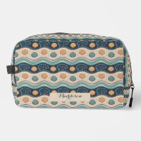 Coastal Blue Beige Seashell Make-up Bag/Naaizak