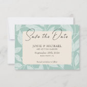 Coastal Blue Boho photo Flat Save The Date Card (Devant)