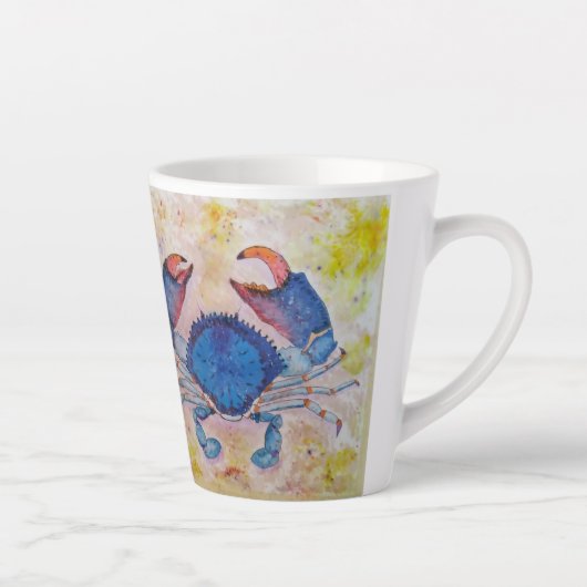Coastal Blue Crab Latte Mug Latte Mok (Rechts)