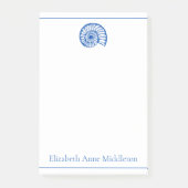Coastal Blue en White Shell gepersonaliseerd Post-it® Notes (Voorkant)