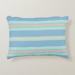 Coastal Blue en Zee Foam Groen Gestreept Accent Kussen