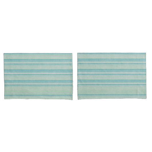 Coastal Blue Green stripte zijn naam rustiek Kussensloop (Voorkant-Set)