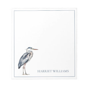 Coastal Blue Heron Bird gepersonaliseerd Notitieblok