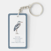 Coastal Blue Heron Bird gepersonaliseerd Sleutelhanger (achterkant)
