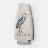 Coastal Blue Heron Bird Personalized Flesjeskoeler (Voorkant)