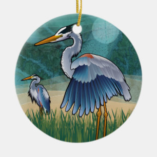 Coastal Blue Herons Keramisch Ornament