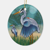 Coastal Blue Herons Keramisch Ornament (Links)