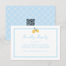 Coastal Blue Lemon Amalfi QR Code RSVP