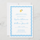 Coastal Blue Lemon Amalfi Wedding Invitation (Devant)